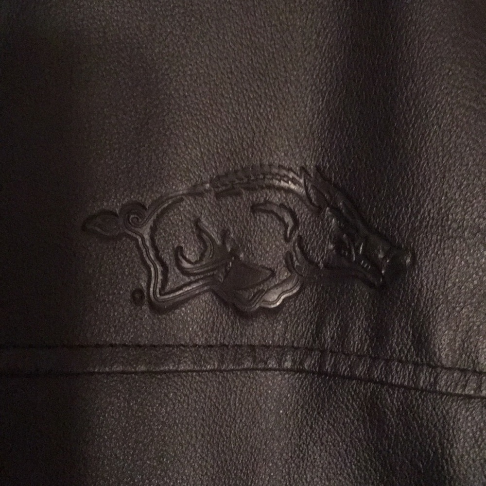 Razorbacks Burks Bay leather jacket